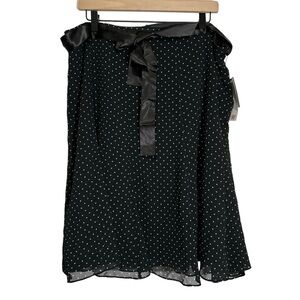 NWT Liz & Co. Woman Polka Dot Sheer Lined Skirt Office Workwear Women's Size 2X
